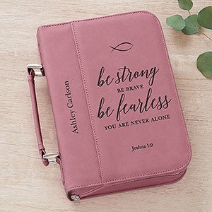 Heavenly Quotes Personalized Bible Cover - Pink