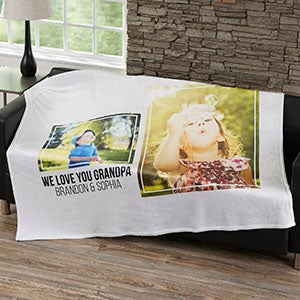 Two Photo Collage Personalized 50x60 Fleece Blanket For Him