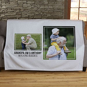 Two Photo Collage Personalized Sweatshirt Blanket For Him