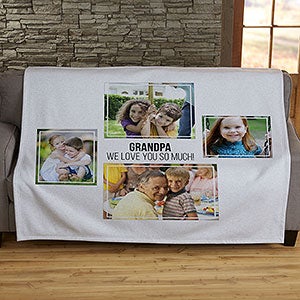 Four Photo Collage Personalized Sweatshirt Blanket For Him