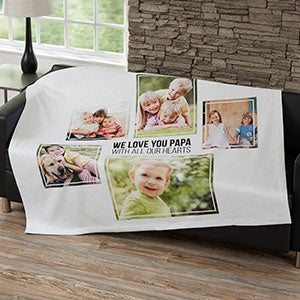 Five Photo Collage Personalized Sweatshirt Blanket