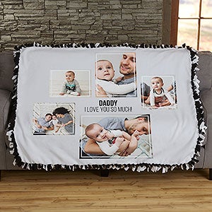 Five Photo Collage Personalized 50x60 Tie Blanket