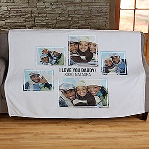 Five Photo Collage Personalized 50x60 Fleece Blanket