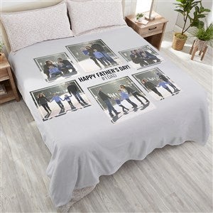 Six Photo Collage Personalized 90x90 Plush Queen Fleece Blanket