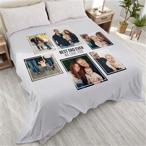 Six Photo Collage Personalized 90x108 Plush King Fleece Blanket