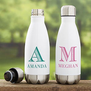 Striped Monogram 12oz Insulated Water Bottle