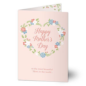 Personalized Mother's Day Card - Floral Wreath