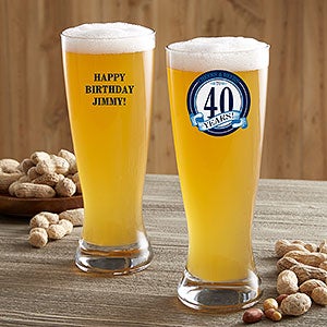 Personalized Happy Birthday Beer Glass - Cheers & Beers