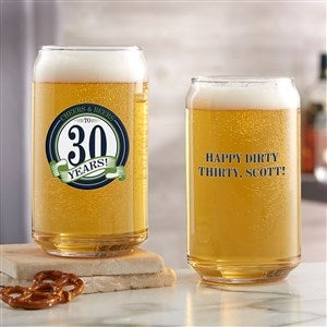 Cheers & Beers Personalized Birthday Beer Can Glass