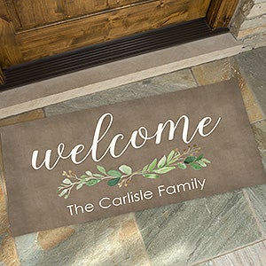 Greenery Welcome 24x48 Personalized Doormats