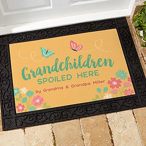 Personalized Doormat 18x27 Grandchildren Spoiled Here