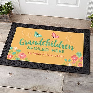 Personalized Doormat 20x35 Grandchildren Spoiled Here