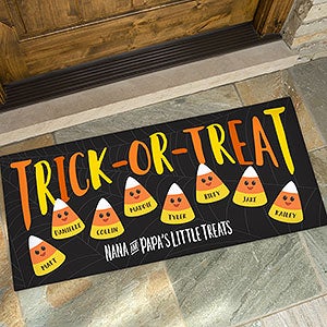 Candy Corn Family 24x48 Personalized Halloween Doormat