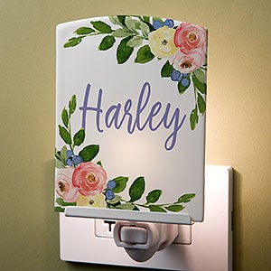 Floral Name Personalized Night Light