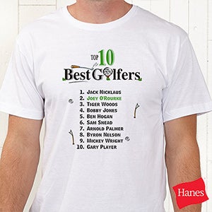 Top 10 Golfers Personalized Hanes® Adult T-Shirt