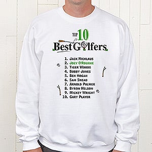 Personalized Top Ten Golfers Sweatshirt