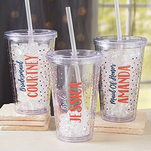 Personalized Acrylic Insulated Tumblers for Bridesmaids