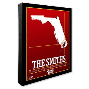 Miami Heat Personalized NBA Wall Art