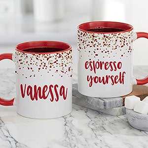 Sparkling Name Personalized Red Coffee Mug