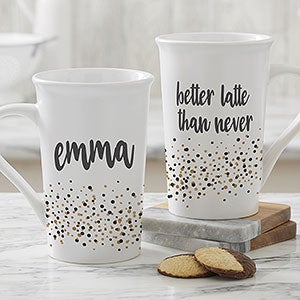 Sparkling Name Personalized Latte Mug