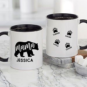 Mama Bear Personalized Black Coffee Mug