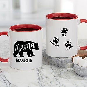 Mama Bear Personalized Red Coffee Mug