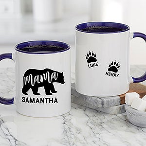 Mama Bear Personalized Blue Coffee Mug