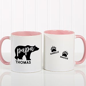 Papa Bear Personalized Pink Coffee Mug