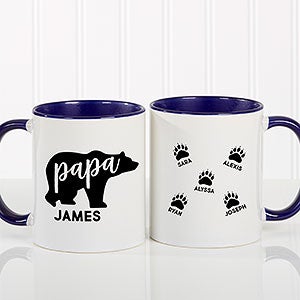 Papa Bear Personalized Blue Coffee Mug