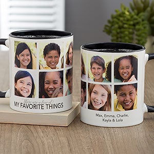 My Favorite Things Black Photo Coffee Mug