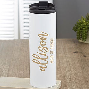 Scripty Style Personalized Bridesmaid Travel Tumblers