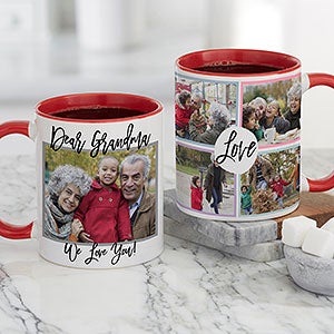 Love Photo Collage Personalized Red Coffee Mug For Her