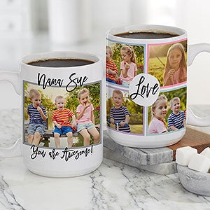 Love Photo Collage Personalized Large Coffee Mug For Her