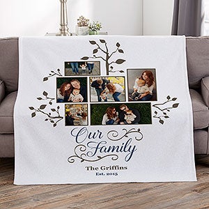 Photo Family Tree 50x60 Sweatshirt Blanket