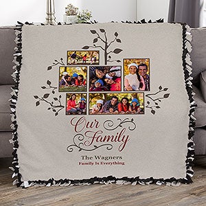 Photo Family Tree 50x60 Tie Blanket