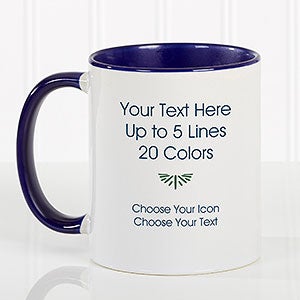 Your Text Here Personalized Blue Coffee Mug - Set of 6