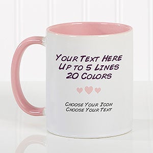 Your Text Here Personalized Pink Coffee Mug - Set of 6