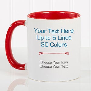 Your Text Here Personalized Red Coffee Mug - Set of 6