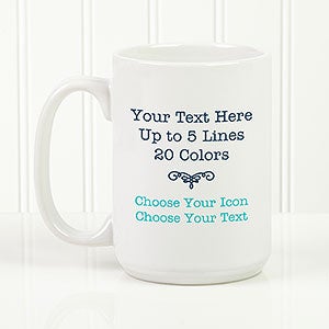 Your Text Here Personalized Large Coffee Mug - Set of 6