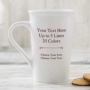 Your Text Here Personalized Latte Coffee Mug - Set of 6