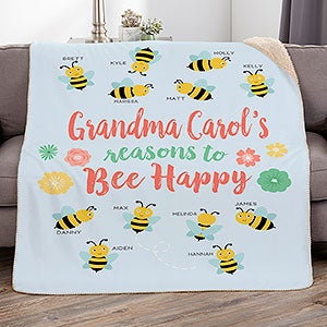 Bee Happy 50x60 Sherpa Blanket