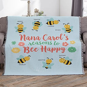 Bee Happy 50x60 Woven Throw