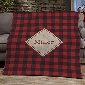 Cozy Cabin Personalized Buffalo Check 50x60 Fleece Blanket