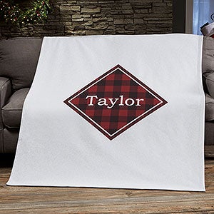 Cozy Cabin Personalized Buffalo Check 50x60 Sweatshirt Blanket