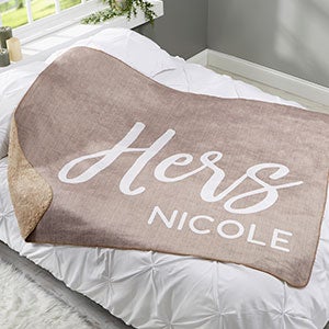 His or Hers Personalized 50x60 Sherpa Blanket