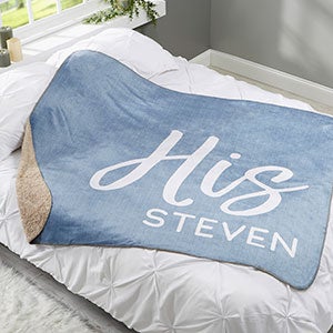 His or Hers Personalized 60x80 Sherpa Blanket