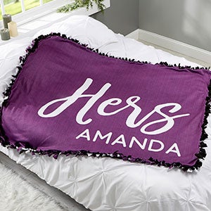 His or Hers Personalized 50x60 DIY Tie Blanket