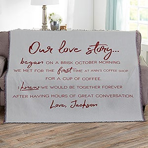 Our Love Story 56x60 Woven Throw Blanket