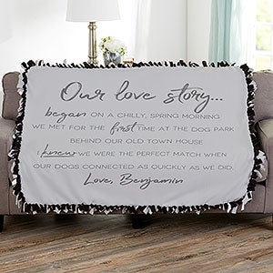 Our Love Story Personalized 50x60 DIY Tie Blanket