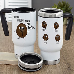 Coffee Puns Personalized Travel Mugs For Dad & Grandpa